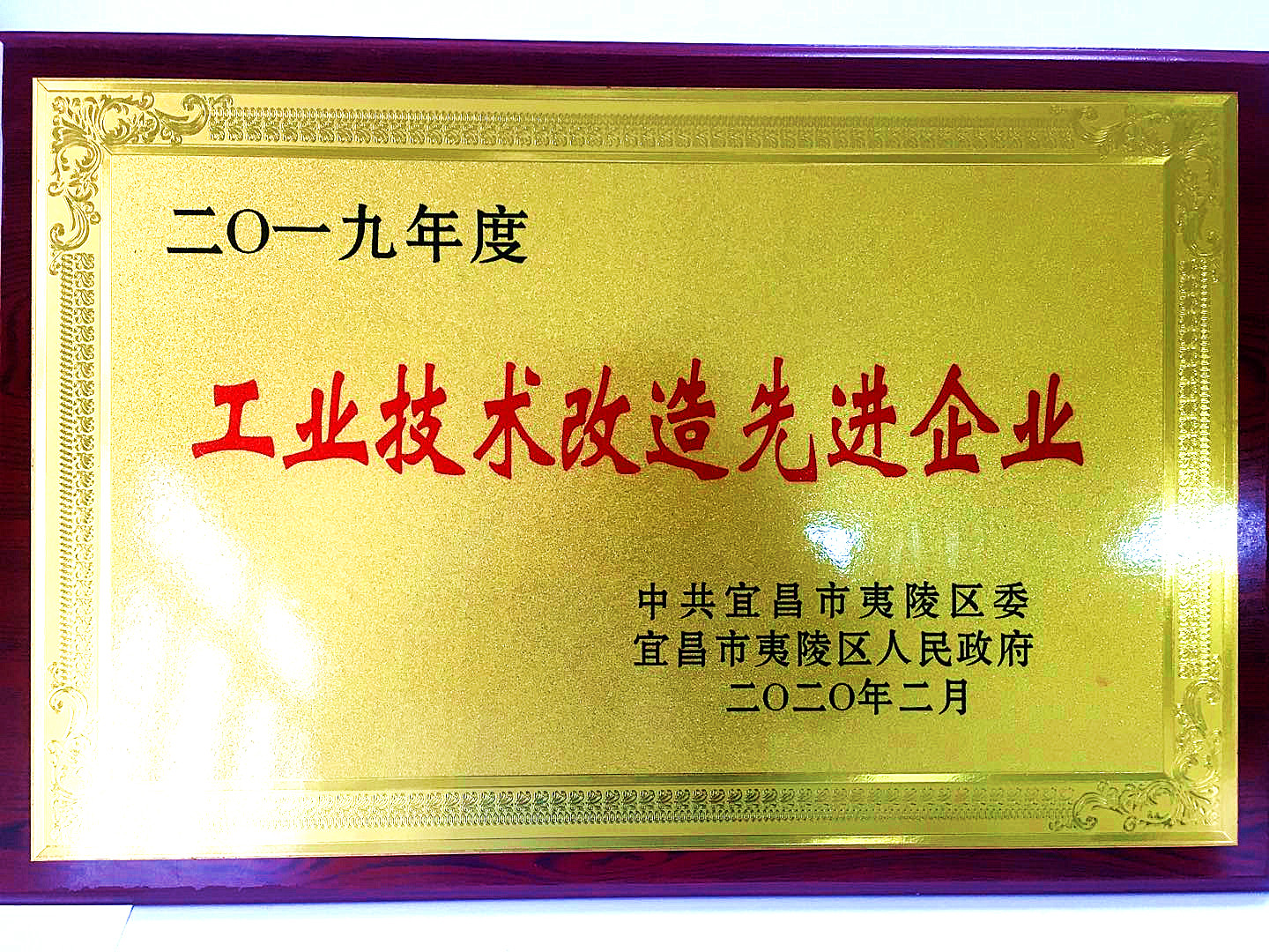 2019年度宏裕工业技术改造先进企业